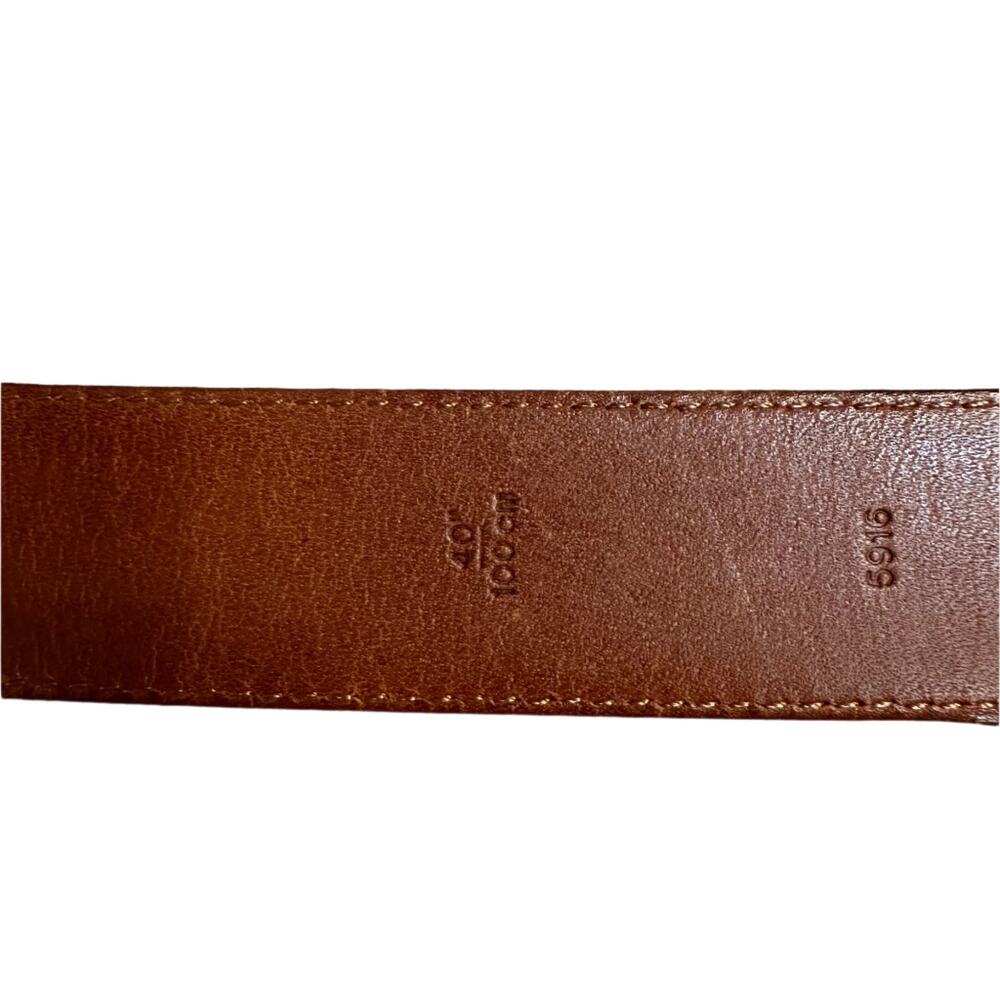 Coach Brown Leather Belt Brass Hardware Dress 40 - Picture 2 of 9